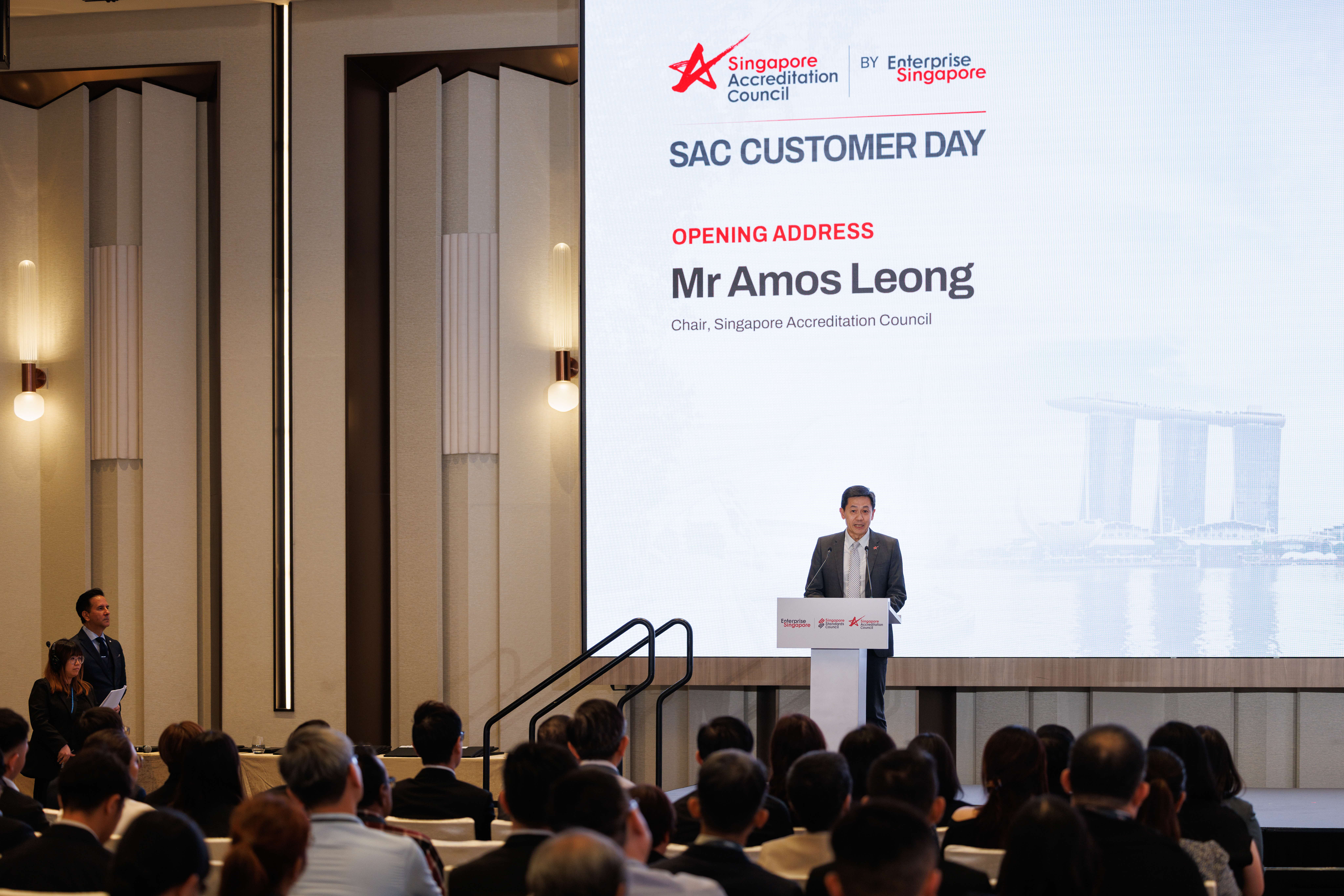 Mr Amos Leong, Chair, SAC, delivering his opening address